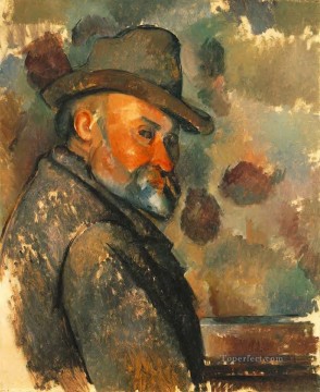 ポール・セザンヌ Painting - フェルト帽子をかぶった自画像 ポール・セザンヌ
